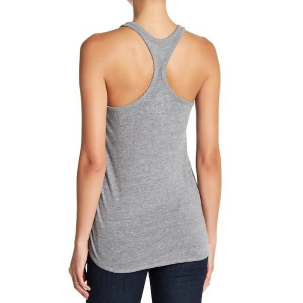 NWT Chaser Scoop-neck Chill Out Rainbow Retro Tank Top in Grey / Gray Medium - Picture 6 of 7